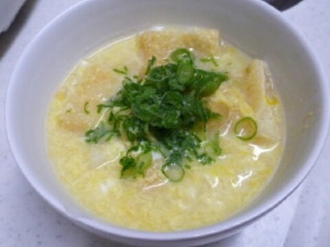 長芋と揚げの中華風スープ